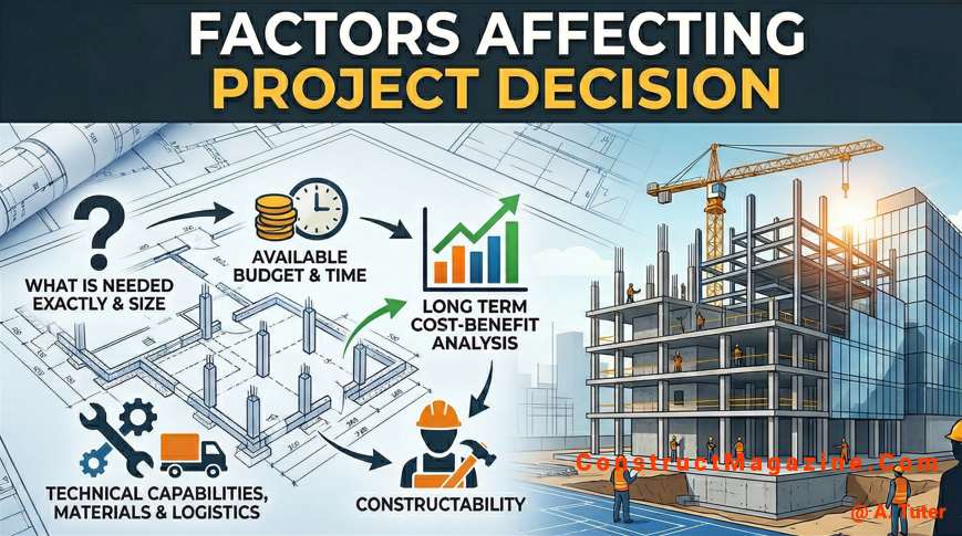 Factors that affect initial decision about a project