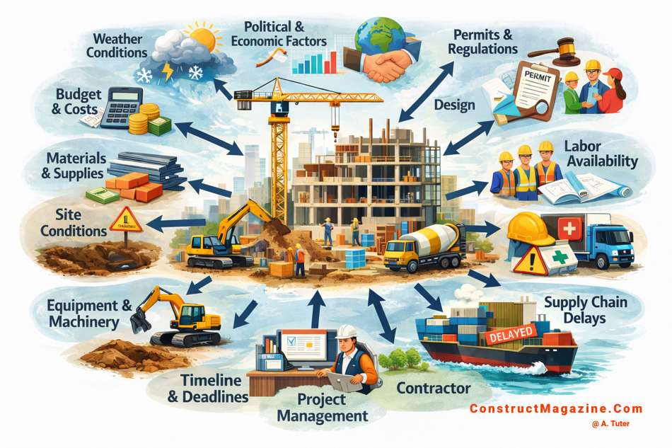 Variables that affect execution of a construction project