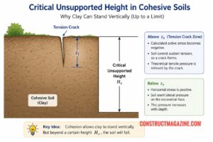 Critical Unsupported Height in Clays